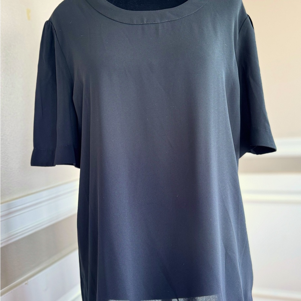 Black short sleeve polyester work wear size large